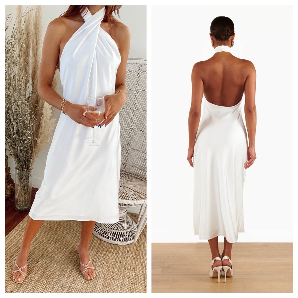 Show Me Your MuMu Jasmine Halter Midi Dress